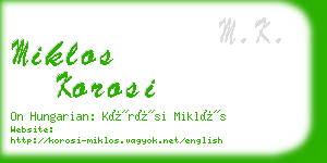 miklos korosi business card